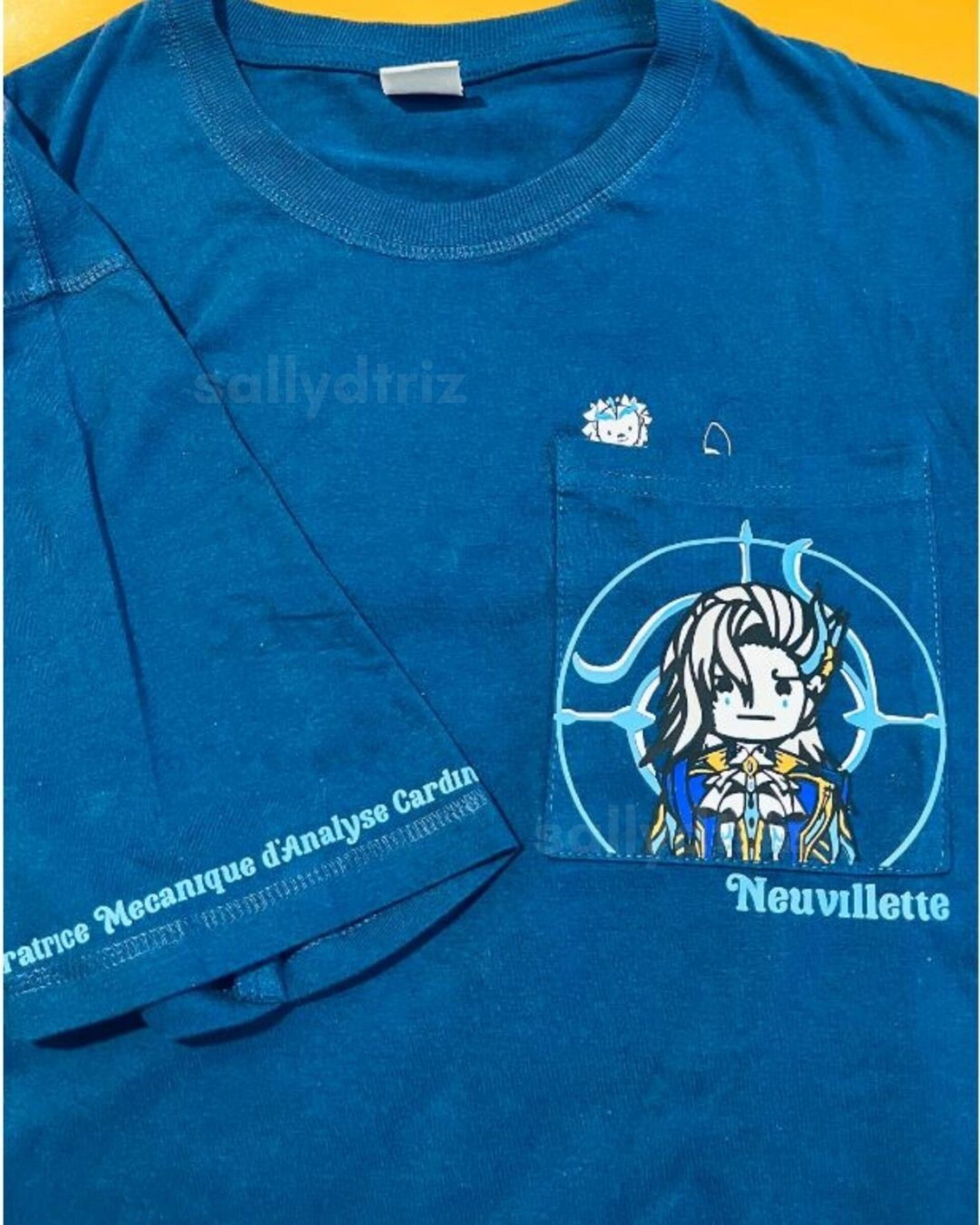 Tartaglia y Neuvillette Genshin Impact camiseta bolsillo - 8