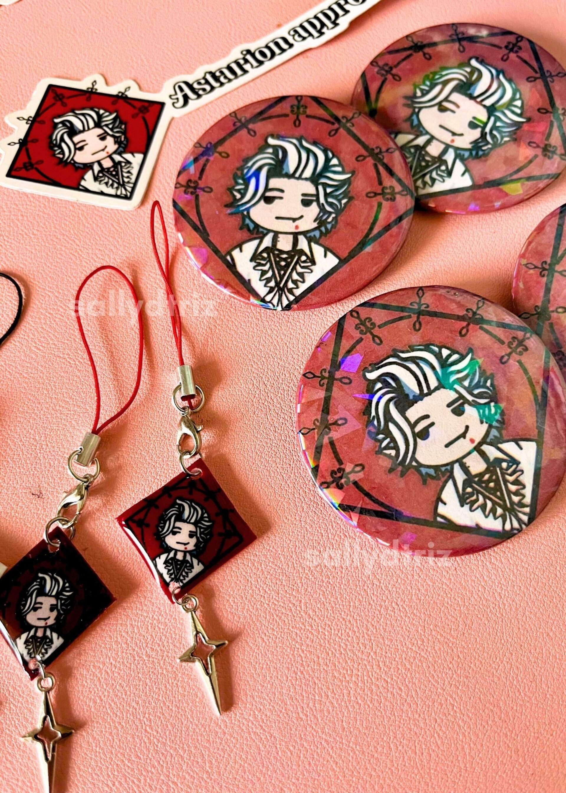 Chapas grandes Baldur's gate 3 Karlach Astarion / Big button pins - 7