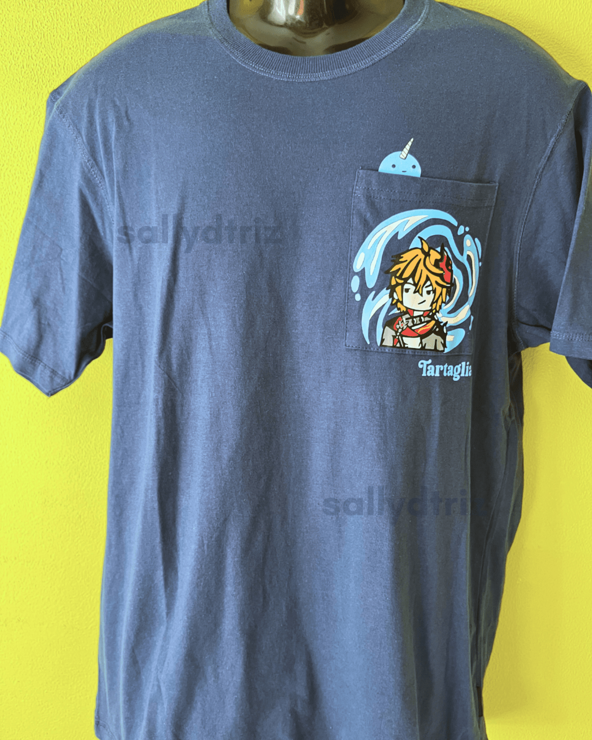 Tartaglia Genshin Impact camiseta bolsillo- Childe tshirt - 3