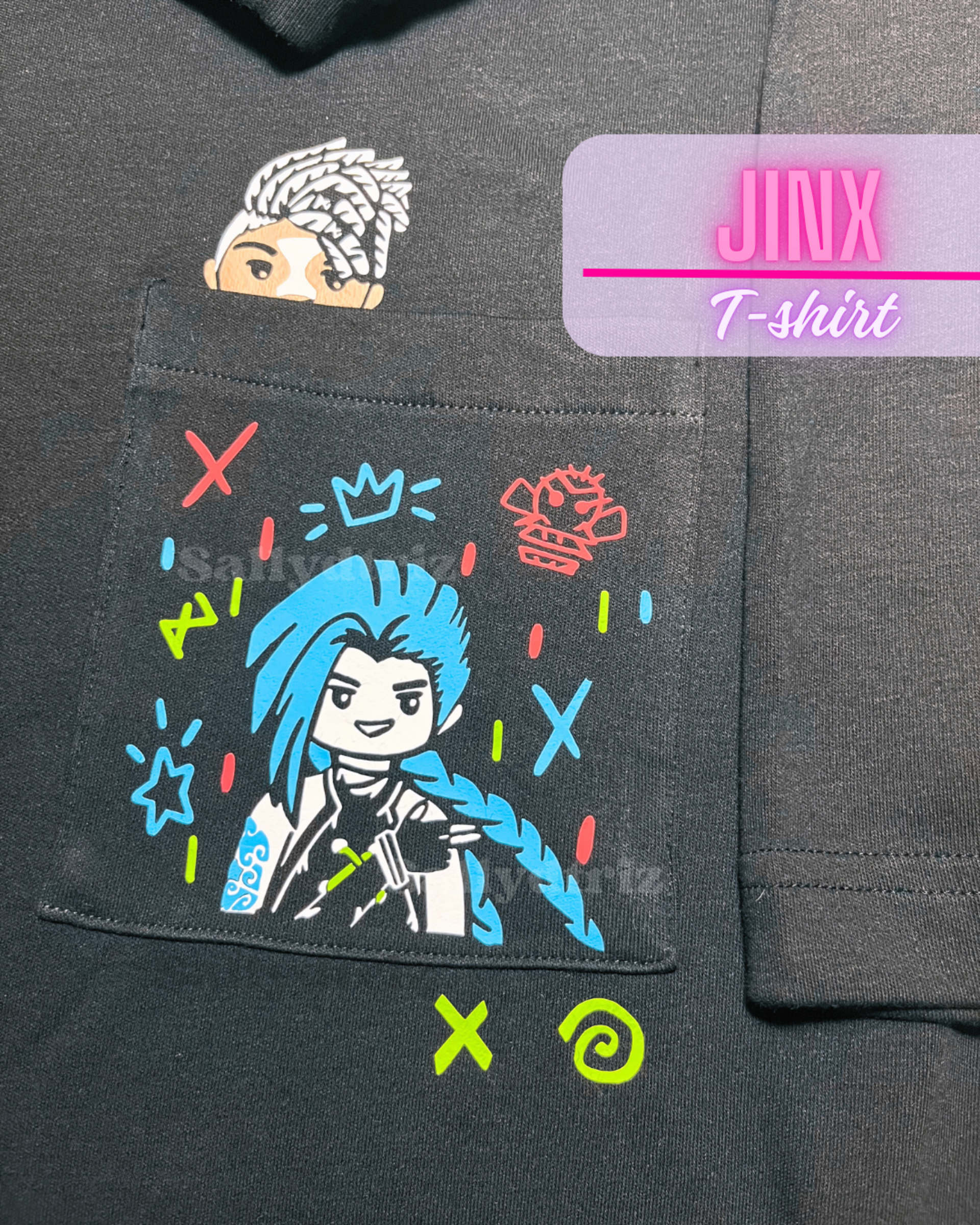 Jinx camiseta con bolsillo con Ekko o Isha - 1