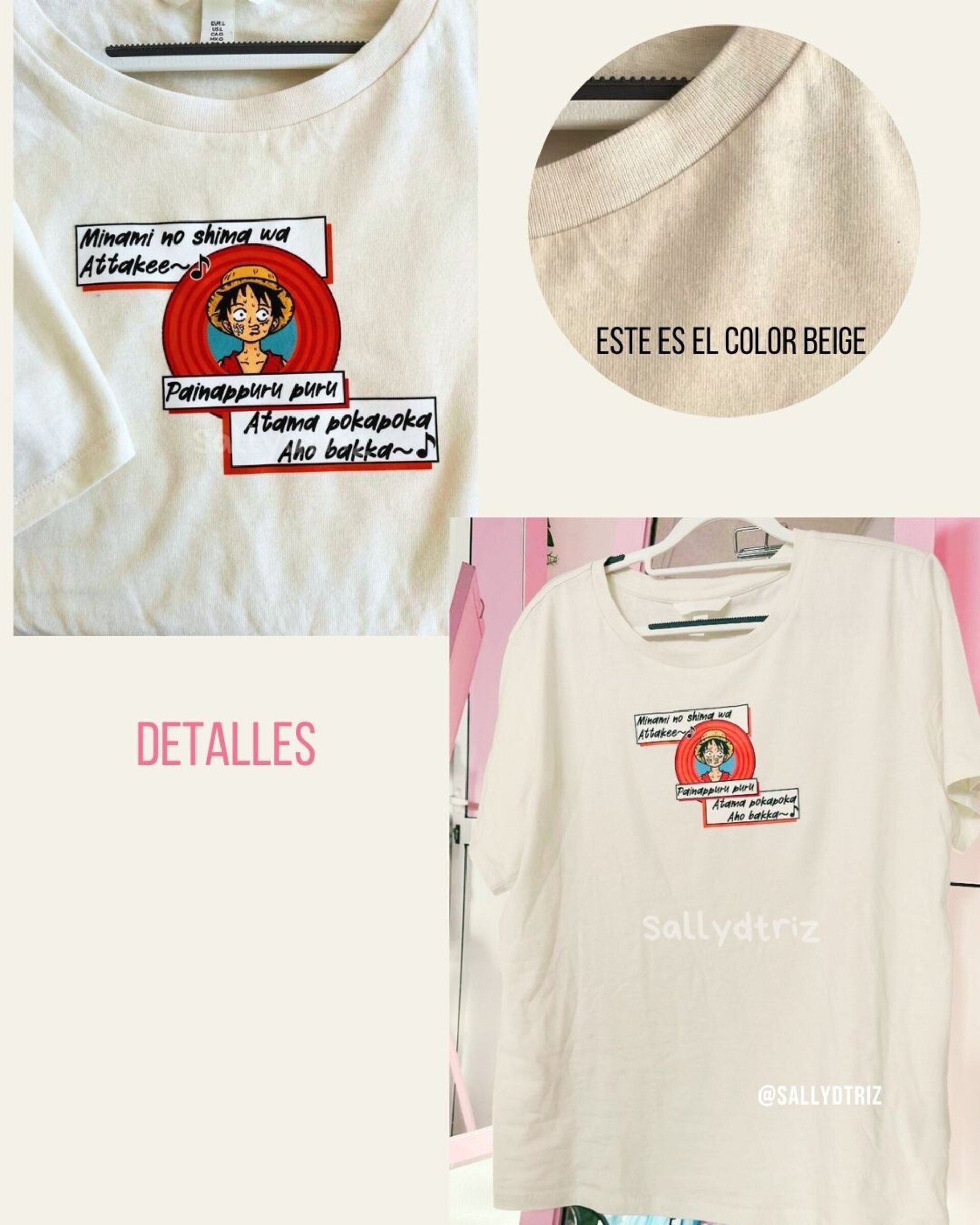 Luffy cantando camisetas Varios COLORES - 2