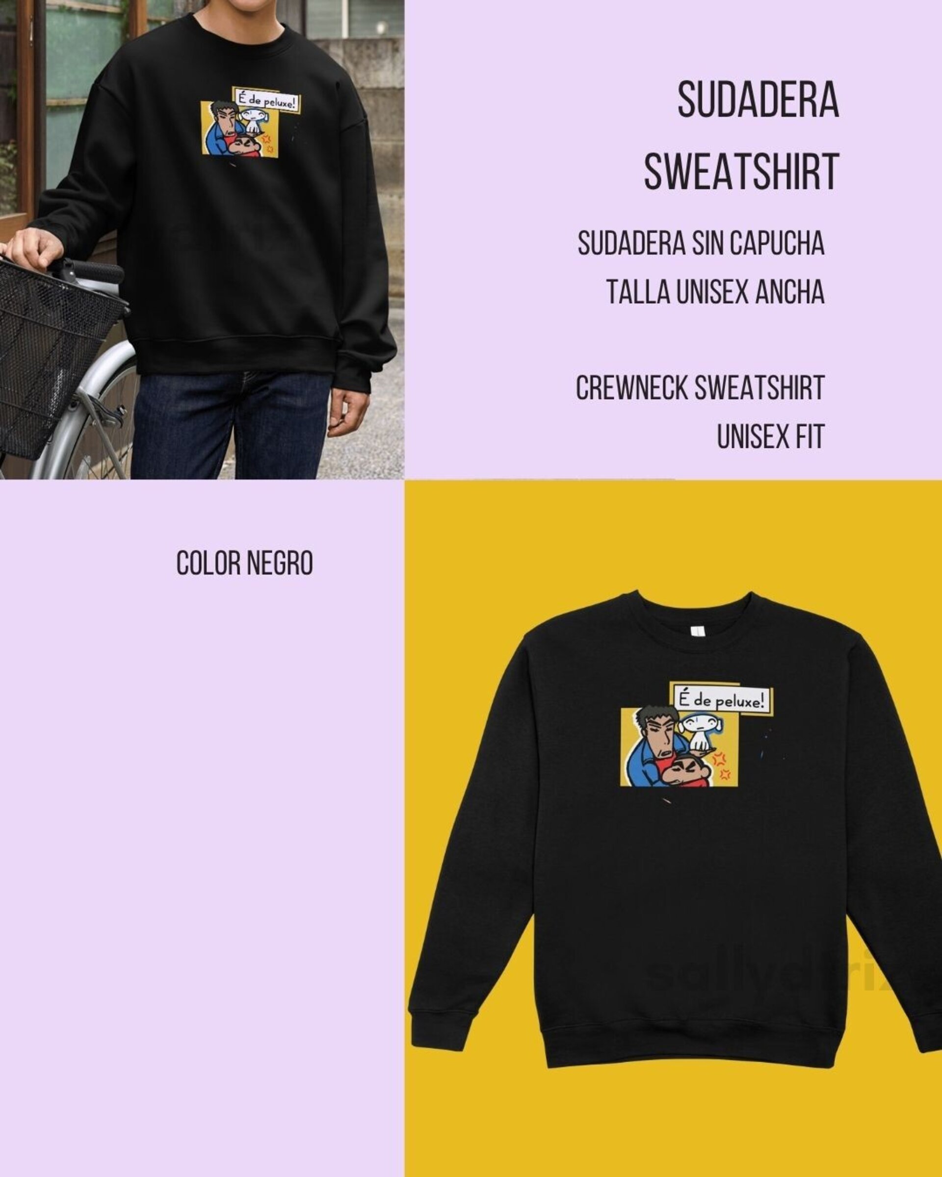 Camisetas y sudaderas NEGRAS É de peluxe Shin Chan - 3