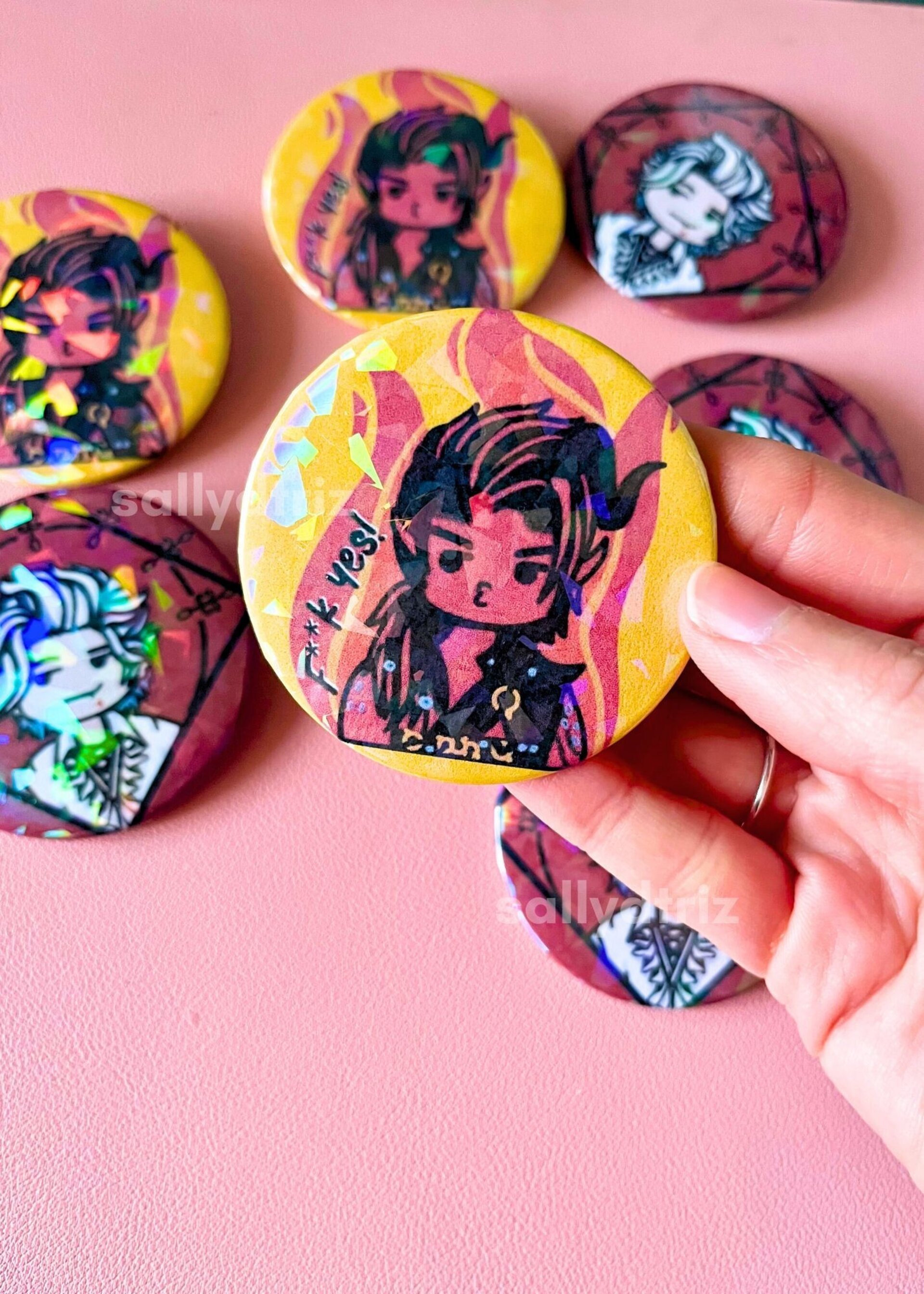 Chapas grandes Baldur's gate 3 Karlach Astarion / Big button pins - 2