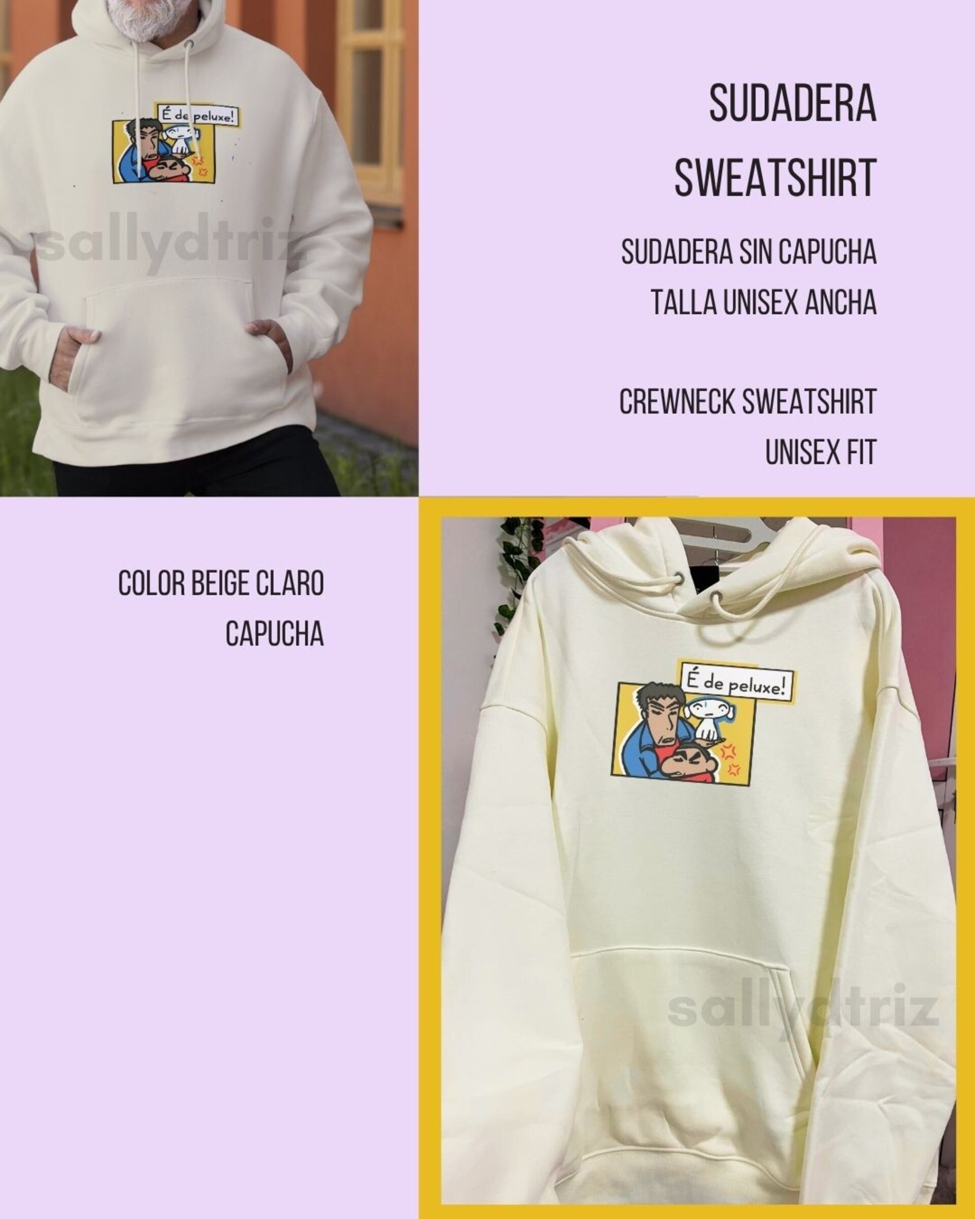 Camisetas y sudaderas BLANCAS o BEIGE É de peluxe Shin Chan - 4